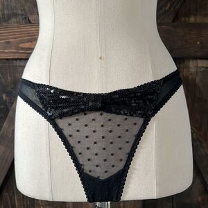 Victorias Secret sexy little things black sequin lace Small